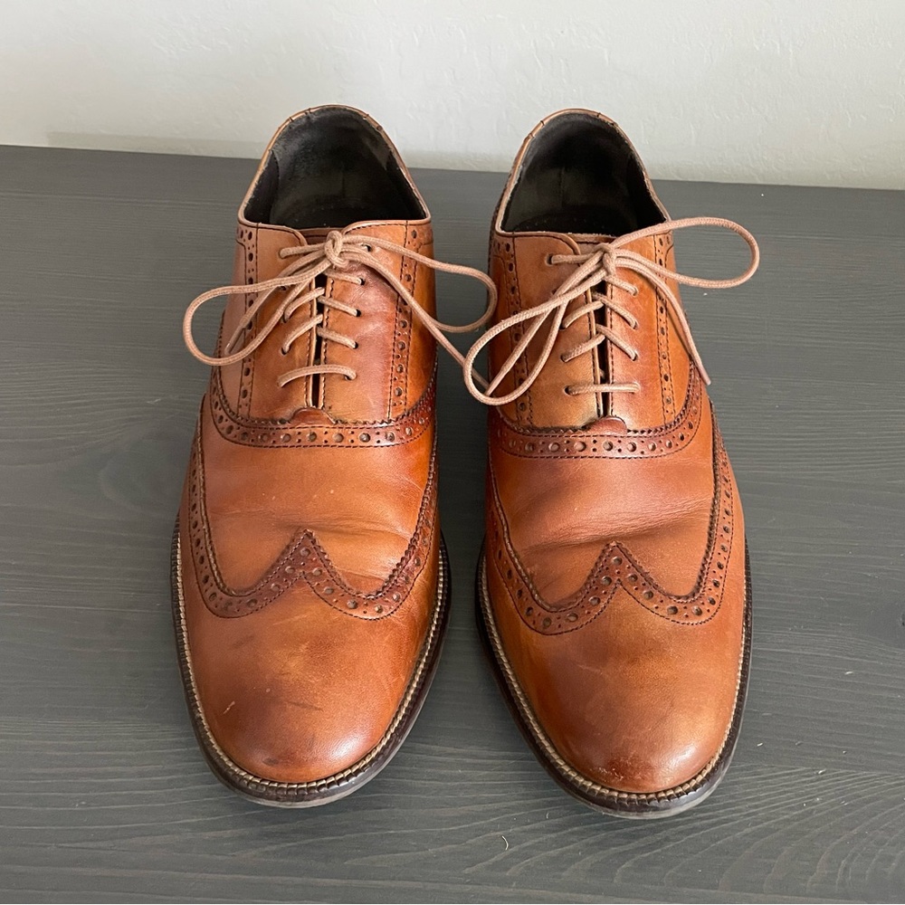 Men’s Cole Haan Modern Classics Wingtip Oxford British Tan Size 10